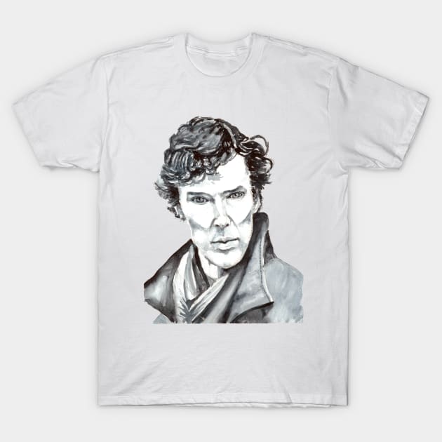 Sherlock watercolor illustration T-Shirt by victoriazavyalova_art